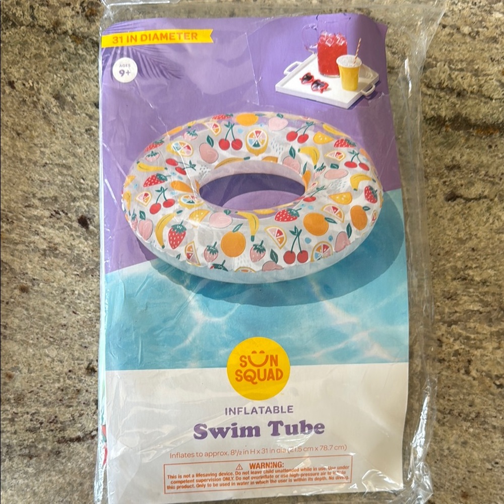Inflatable Swim Tube - Colorful Fruit Design